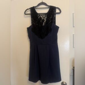BCBGeneration Navy and Black Lace Mini Dress